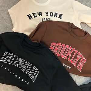 Stylish Sweatshirt Set - New York, Brooklyn, Los Angeles